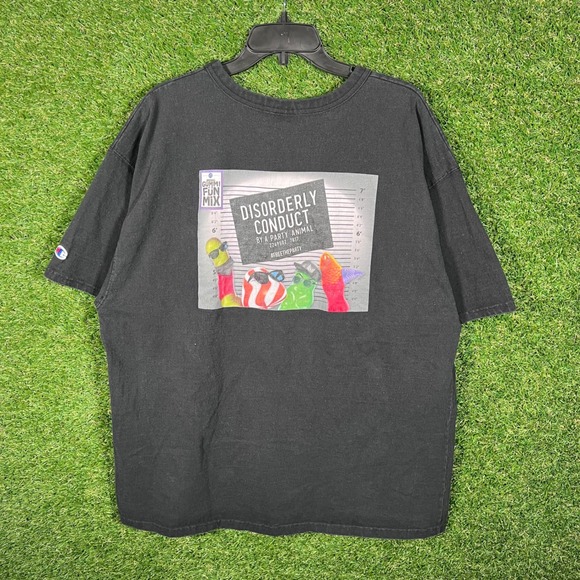 Champion Graphic T Shirt XL Black Disorderly Conduct By A Party Animal Tee - Picture 3 of 5